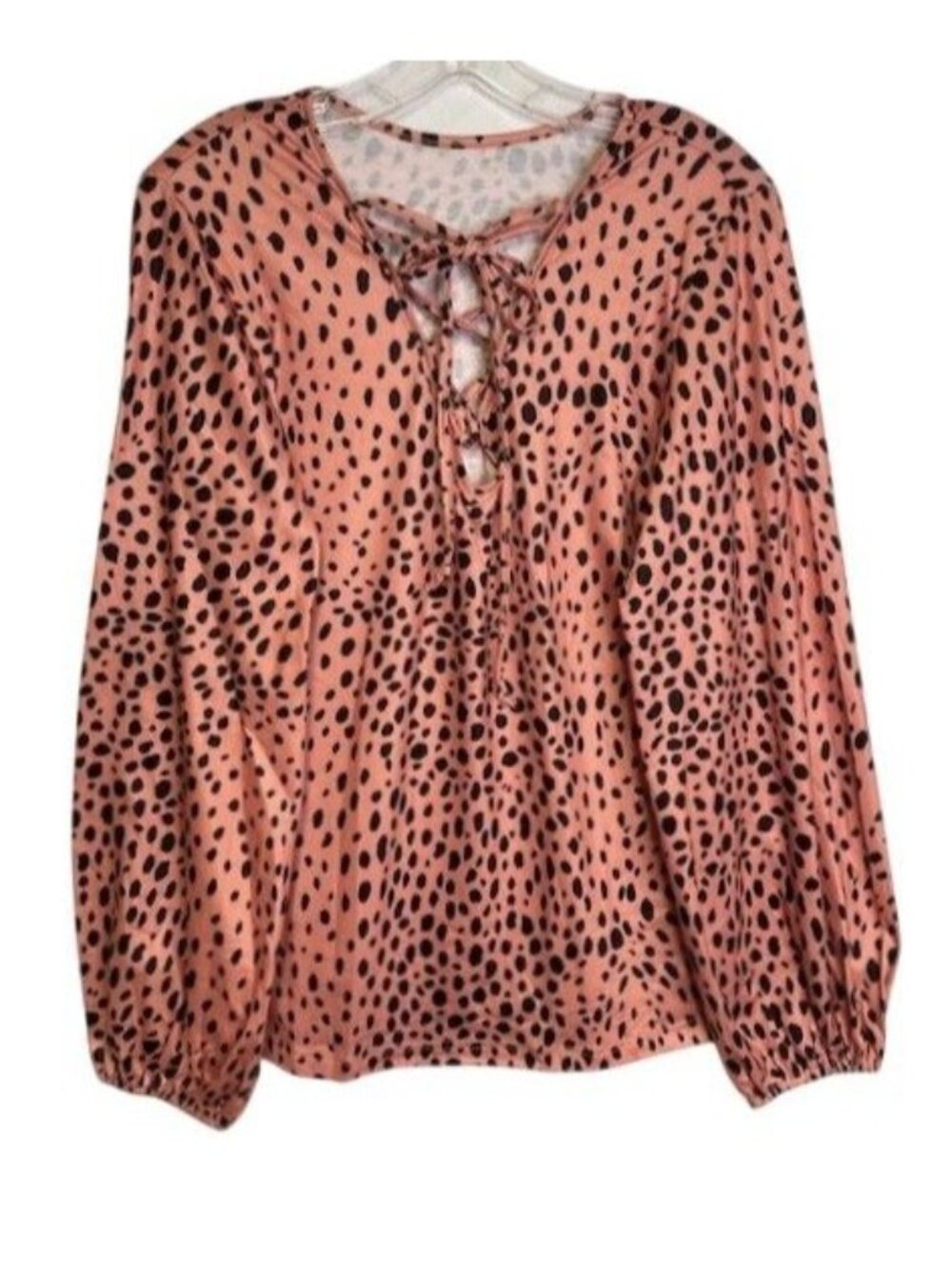 Leopard Print Lace Up Top 1X (3737)